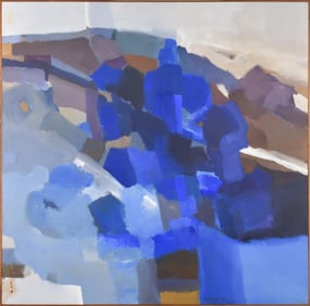 JOHN GUERRIERO 1970 OIL ON CANVAS, ABSTRACT.