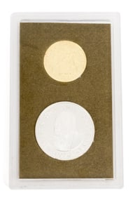 TURKS AND CAICOS TWO COIN PROOF SET.