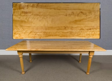 RICHARD STEELE FLAME BIRCH DINING TABLE.