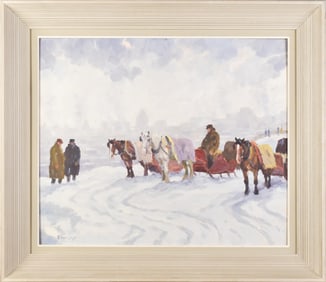 JOHN DOUGLAS LAWLEY OIL, WINTER LANDSCAPE.