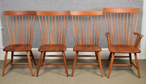 FOUR DANA ROBES DINING CHAIRS.