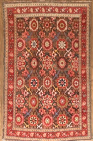 ANTIQUE ORIENTAL SCATTER RUG.