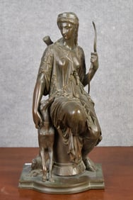 AUGUSTE JOSEPH PEIFFER BRONZE, DIANA.