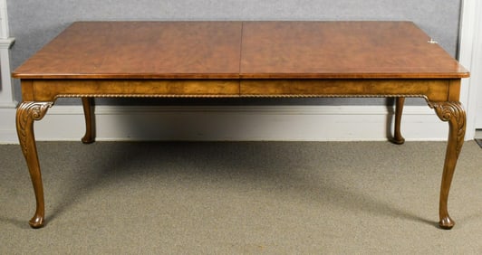 FINE BAKER INLAID DINING TABLE.