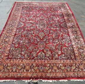 ANTIQUE SAROUK ORIENTAL ROOM SIZE RUG.