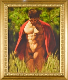 CONTEMPORARY OIL, NUDE IN LANDSCAPE.