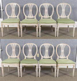 SET OF 8 VINTAGE FRENCH PROVINCIAL DINING CHAIRS.