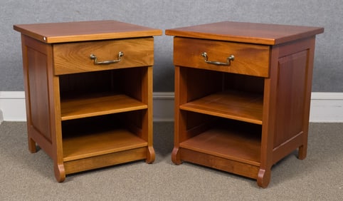 PR. RICHARD STEELE MAHOGANY END TABLES.