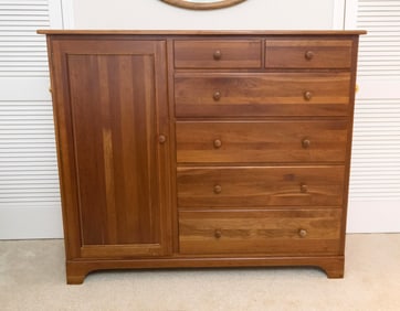 MODERN CHERRY WARDROBE DRESSER.
