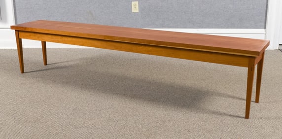 MODERN SOLID CHERRY HALL BENCH.