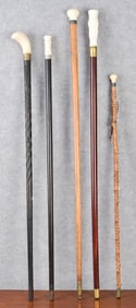 FIVE WALKING STICKS.