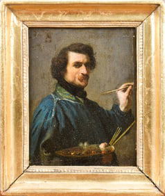 ANTIQUE OIL, ARTIST SELF PORTRAIT.