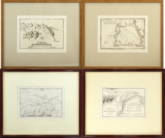 FOUR ANTIQUE MAPS.