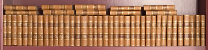 ANTIQUE LEATHER BOUND WAVERLEY WORKS, SET 1-48.