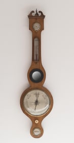 19TH C. ENGLISH MAHOGANY BAROMETER.