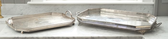 TWO 19TH C. SILVER PLATED TRAYS, MISSISSIPPI PROV.
