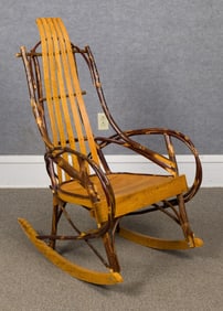 VINTAGE ADIRONDACK BENT WOOD ROCKER.