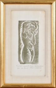 MAX WEBER WOODCUT, NUDE.