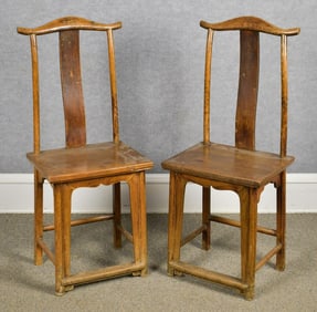 19TH C. CHINESE YOKE BACK CHAIRS.