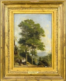 ALFRED JONES OIL, ASHER B. DURAND IN LANDSCAPE.