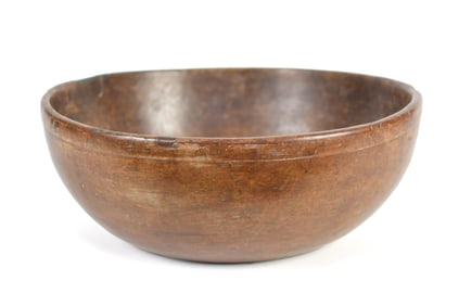 18TH/19TH C. ASH BURL BOWL.