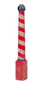 ANTIQUE PAINTED BARBERS POLE.