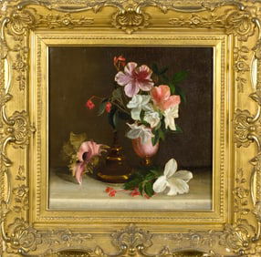ANTIQUE G.P. SMITH OIL, STILL LIFE.