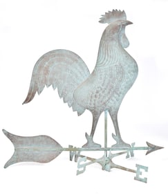 VINTAGE LARGE ROOSTER WEATHERVANE.