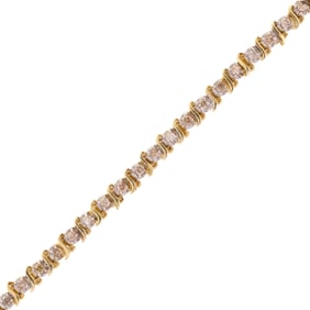 14K GOLD S LINK 1.0 CT. TW. DIAMOND BRACELET.