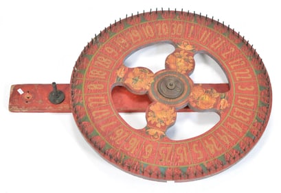 ANTIQUE CARNIVAL GAME WHEEL.
