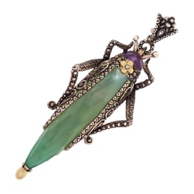 BARBARA BIXBY 925 & 18K GRASSHOPPER DOUBLET.