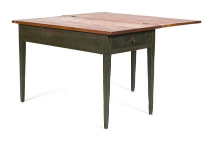 19TH C. COUNTRY HEPPLEWHITE FLIP TOP TABLE.