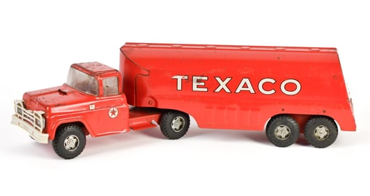 ANTIQUE BUDDY L TEXACO STEEL TRUCK.