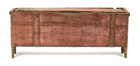 EARLY 19TH C. RED PAINTED GRAIN BIN.