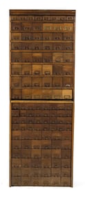 VINTAGE WC HELLER AND CO. 118-DRAWER CABINET.