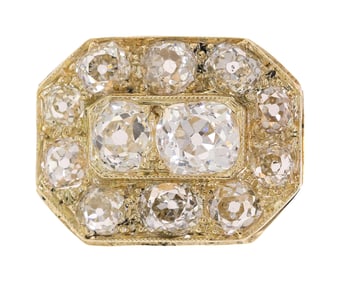18K GOLD 2.0 CT. TW. MINE CUT DIAMOND SLIDE PENDANT.