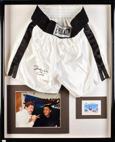 MUHAMMAD ALI AUTOGRAPHED TRUNKS WITH C.O.A.