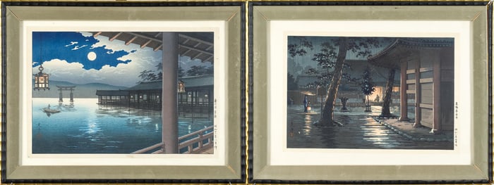 TWO ANTIQUE JAPANESE KOITSU WOODBLOCK PRINTS.