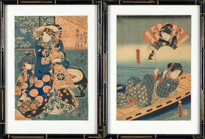 TWO 19TH C. KUNISADA WOODBLOCK PRINTS.