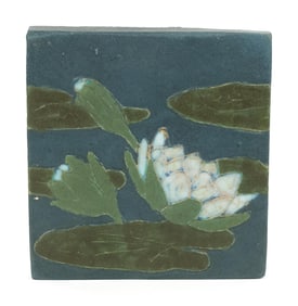 VINTAGE BOSTON GREUBY TILE, LILY PAD.