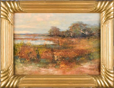 LATE 19TH C. IMPRESSIONIST OIL ON CANVAS, LANDSCAPE.