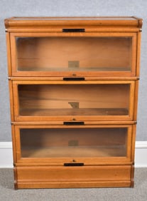 ANTIQUEBARRISTER OAK BOOKCASE,  1 OF 4.