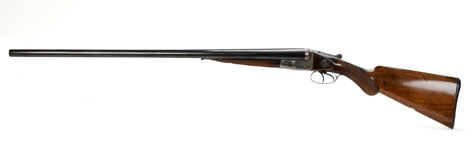 ENGLISH WW GRENNER 12 GAUGE DOUBLE BARREL SHOTGUN.: An English WW Grenner Model 57, 12 gauge break action double barrel shotgun, English made. Barrel 30.25”l, Overall 46”L. Serial#43005, T-803. NICS Background check required unless FFL or C