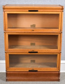 ANTIQUE OAK BARRISTER BOOKCASE,  3 0F 4.