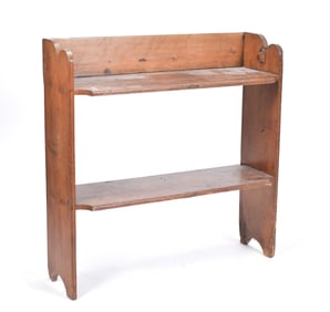 19TH C. PRIMITIVE PINE BUCKET BENCH.