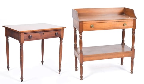 TWO UNUSUAL 19TH C. NEW ENGLAND STANDS.