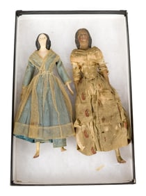 TWO 19TH C. MILLINER'S DOLLS.