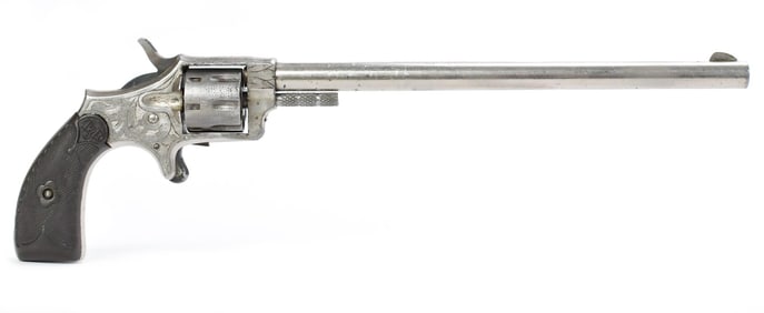 ANTIQUE CZAR LONG BARREL .22S CALIBER REVOLVER.