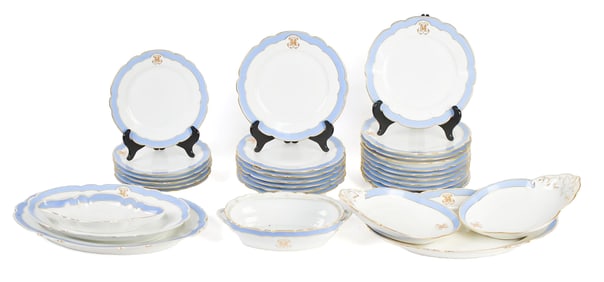 ANTIQUE LIMOGES PORCELAIN, 30PCS.