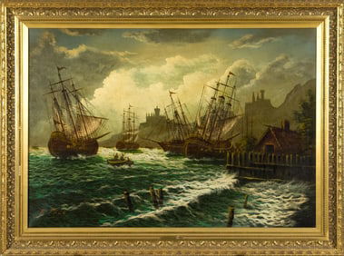 VINTAGE NAUTICAL OIL, SHORELINE.